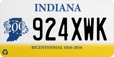 IN license plate 924XWK