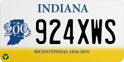 IN license plate 924XWS