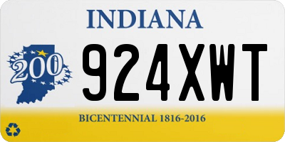 IN license plate 924XWT