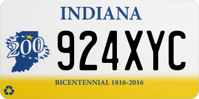 IN license plate 924XYC