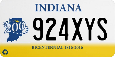 IN license plate 924XYS