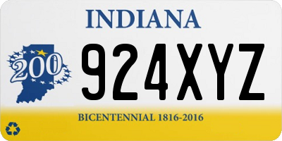 IN license plate 924XYZ