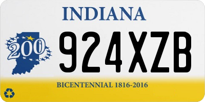 IN license plate 924XZB
