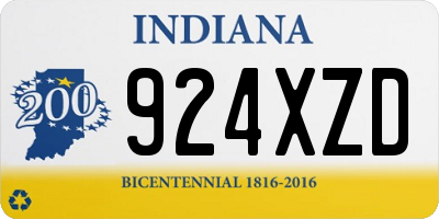 IN license plate 924XZD