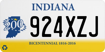 IN license plate 924XZJ