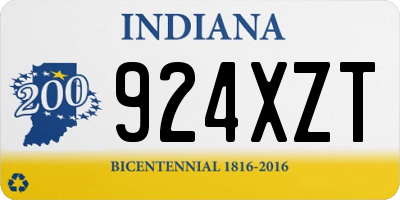IN license plate 924XZT