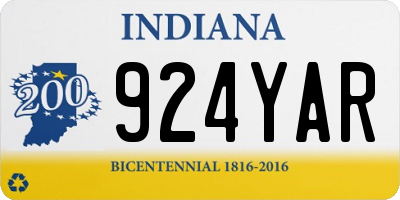 IN license plate 924YAR