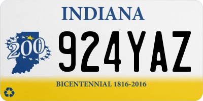 IN license plate 924YAZ