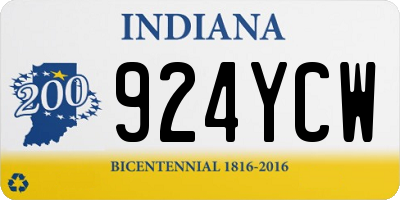 IN license plate 924YCW