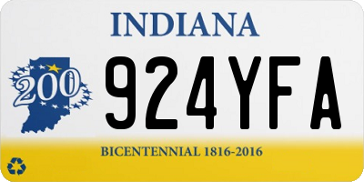 IN license plate 924YFA