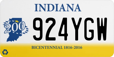 IN license plate 924YGW