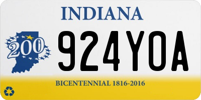 IN license plate 924YOA