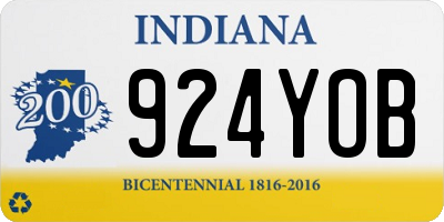 IN license plate 924YOB