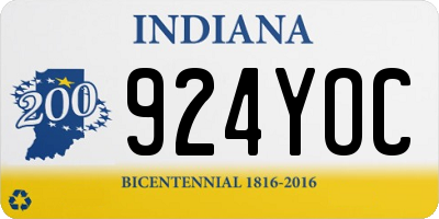IN license plate 924YOC