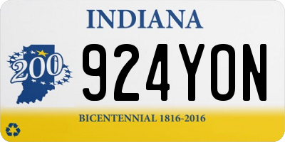 IN license plate 924YON