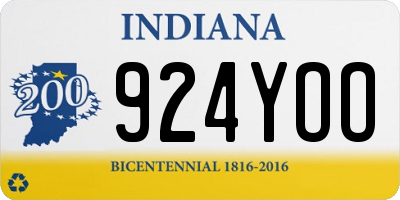 IN license plate 924YOO