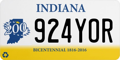 IN license plate 924YOR