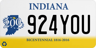 IN license plate 924YOU