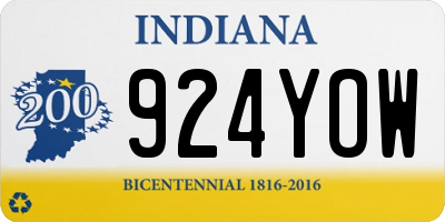 IN license plate 924YOW