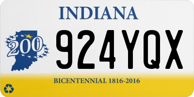 IN license plate 924YQX