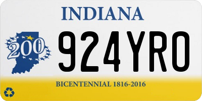 IN license plate 924YRO