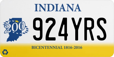 IN license plate 924YRS