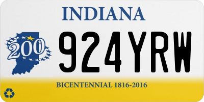 IN license plate 924YRW