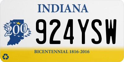 IN license plate 924YSW