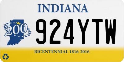 IN license plate 924YTW