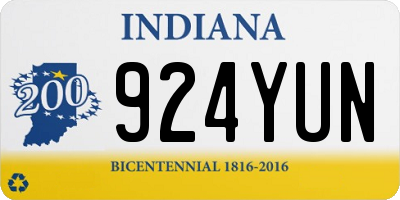 IN license plate 924YUN