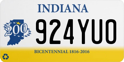 IN license plate 924YUO