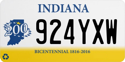IN license plate 924YXW