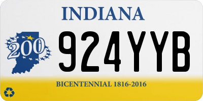 IN license plate 924YYB
