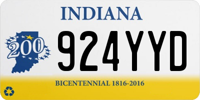 IN license plate 924YYD