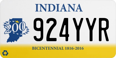 IN license plate 924YYR