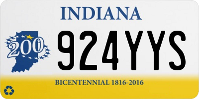 IN license plate 924YYS