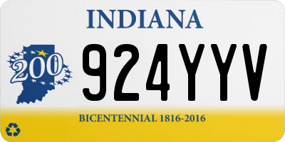 IN license plate 924YYV