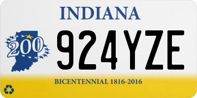 IN license plate 924YZE