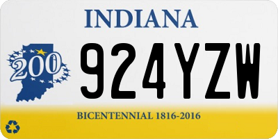 IN license plate 924YZW