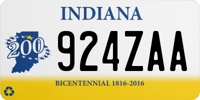 IN license plate 924ZAA