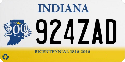 IN license plate 924ZAD