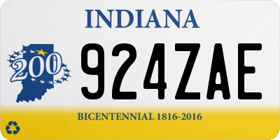 IN license plate 924ZAE