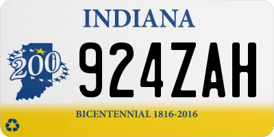 IN license plate 924ZAH