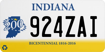 IN license plate 924ZAI