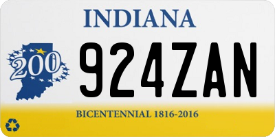 IN license plate 924ZAN