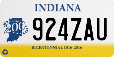 IN license plate 924ZAU