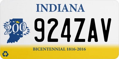 IN license plate 924ZAV