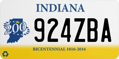 IN license plate 924ZBA