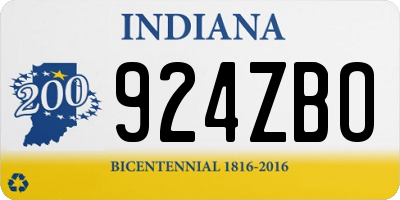 IN license plate 924ZBO