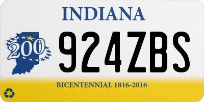 IN license plate 924ZBS